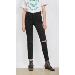 Anine Bing Brodie Skinny Mid Rise Ripped Jeans Distressed black
Size 24